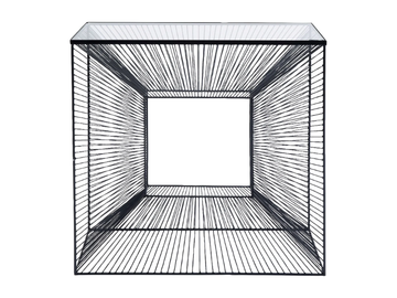 DIMENSION CONSOLE - Rectangular glass and steel side table by KARE Design - view 3